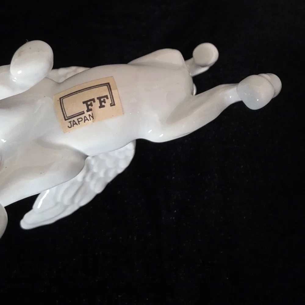 VTG Fitz & Floyd Japan White Porcelain Pegasus Winged Horse Ornament Figurine